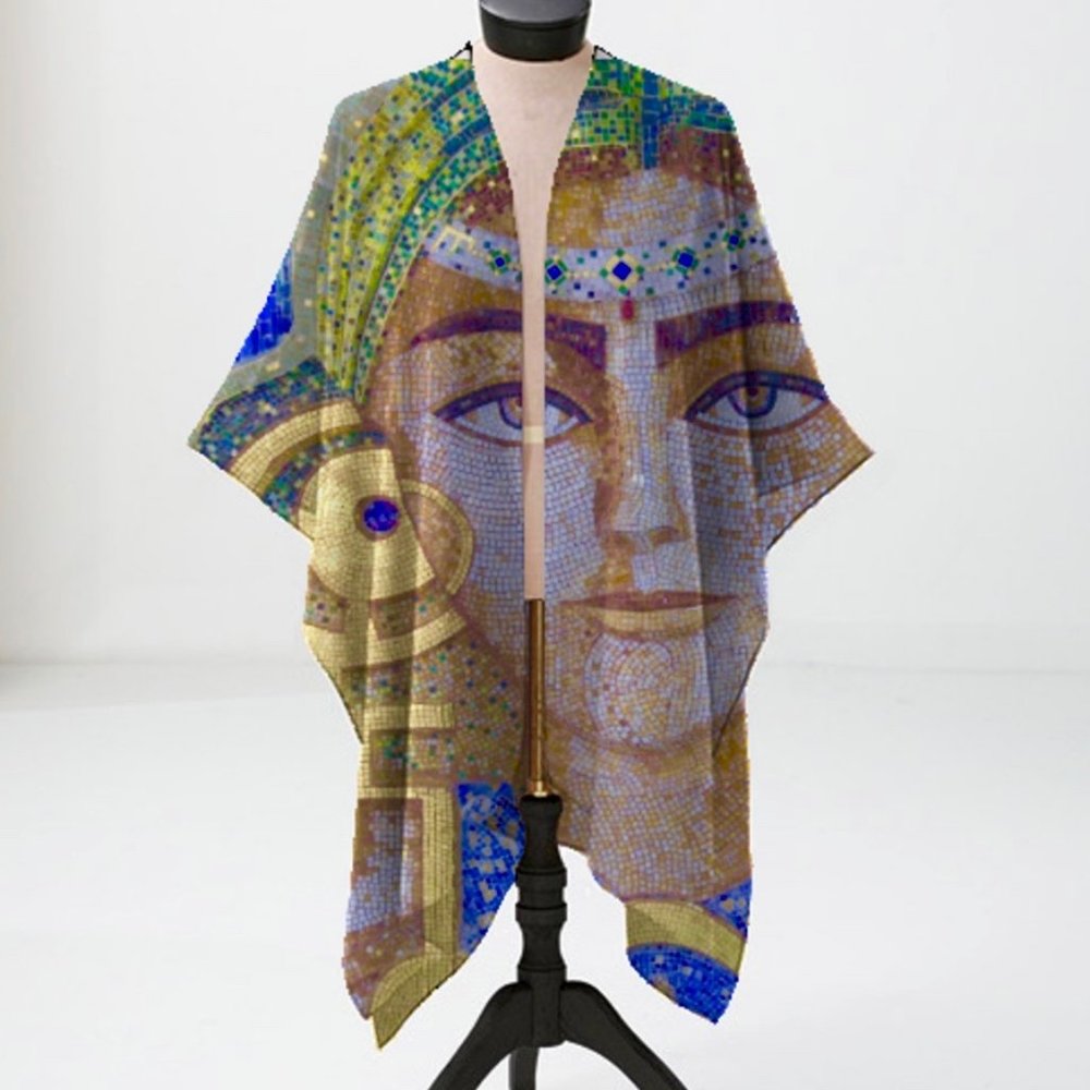 NWT Sheer Wrap, Tunisian Mosaic by Noora Elkoussy for Shop Vida SIZE-PETITE - Picture 2 of 8
